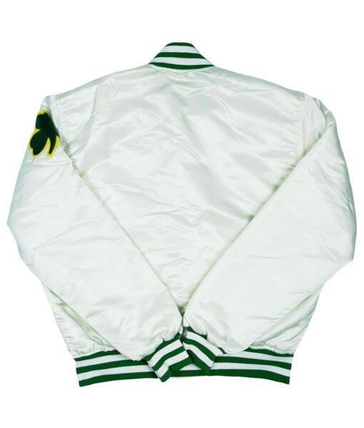 Boston Celtics White Satin Jacket