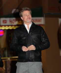 Brad Pitt Wolves 2023 Leather Jacket