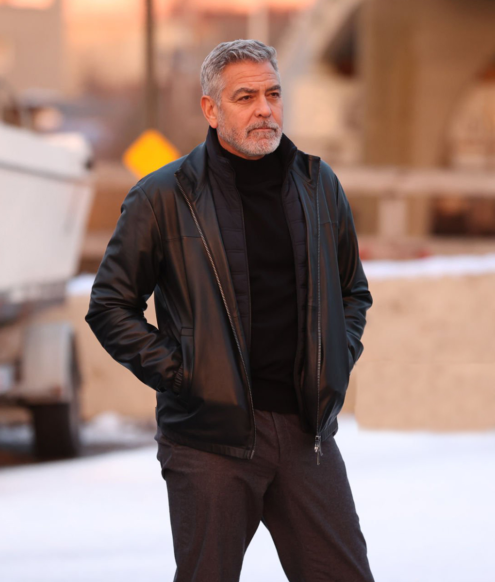 George Clooney Wolves 2023 Leather Jacket