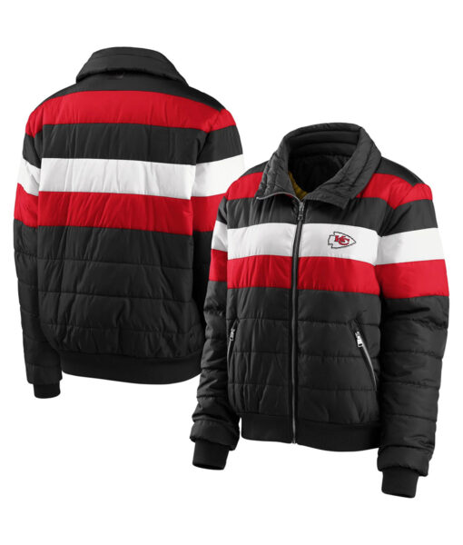 KC Chiefs Puffer Jacket - Chiefs Puffer Jacket | Men's Parachute Puffer Jacket - Both View