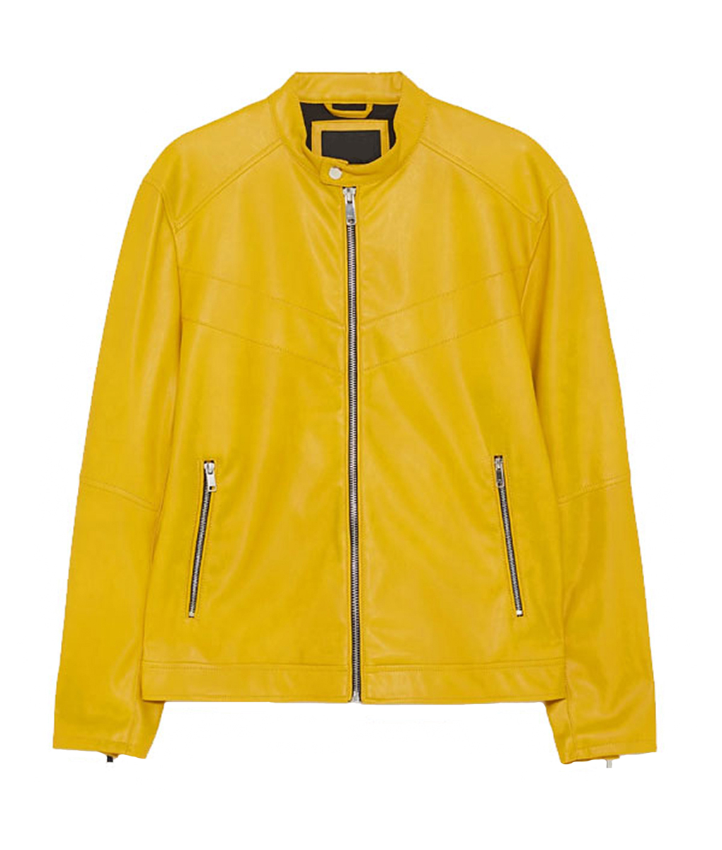 Men's Classic Yellow Leather Jacket