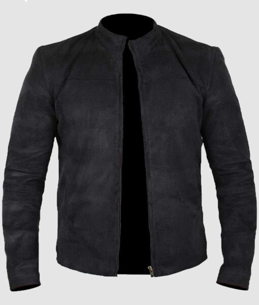Mission Impossible 7 Ethan Black Suede Leather Jacket