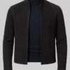 Mission Impossible 7 Ethan Black Suede Leather Jacket-Front