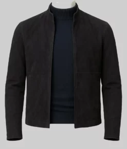 Mission Impossible 7 Ethan Black Suede Leather Jacket-Front
