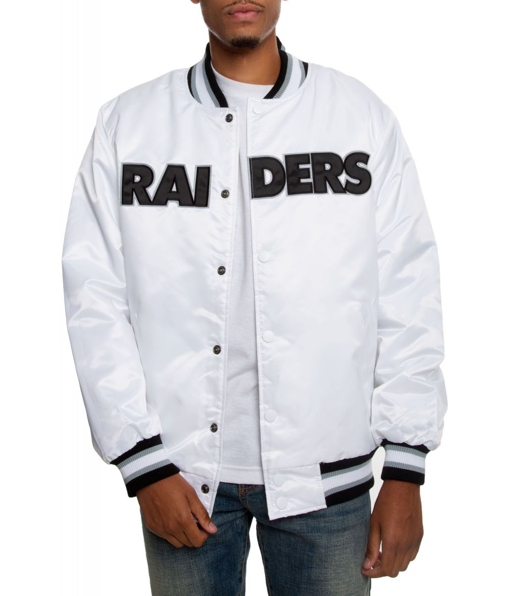 Raiders Classic White Bomber Jacket