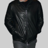 Wolfs George Clooney Leather Jacket-Front View