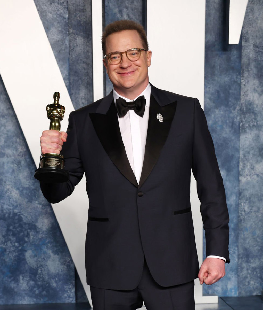Brendan Fraser Oscar Awards 2023 Black Suit