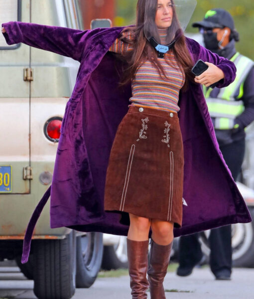 Camila Morrone Daisy Jones & The Six Purple Coat