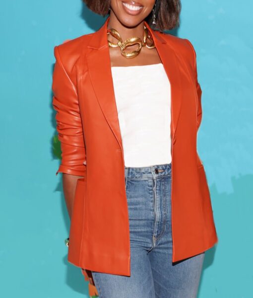 Kelly Rowland American Singer Orange Blazer
