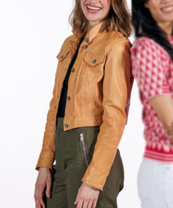 The Love Club Camille Stopps Brown Leather Jacket