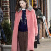 Thomasin McKenzie Eileen 2023 Pink Coat