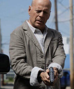 Bruce Willis Assassin 2023 Grey Jacket