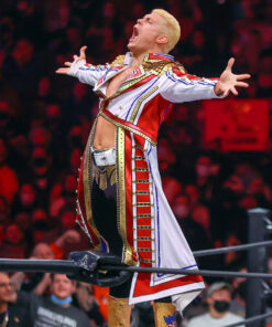 Cody Rhodes Military Long Ring Coat in Red