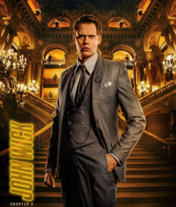 John Wick 4 Bill Skarsgard Textured Gray Blazer