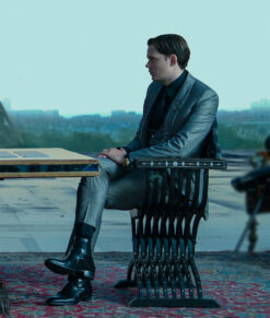 John Wick 4 Bill Skarsgard Textured Gray Blazer