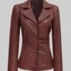 WWE Rhea Ripley Brown Leather Biker Jacket-1