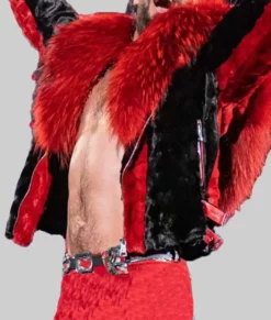 Seth Rollins Fur Collar Black Jacket-3