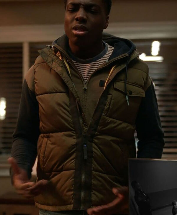 Will Trent (2023) - Deion Smith Brown Hooded Puffer Vest