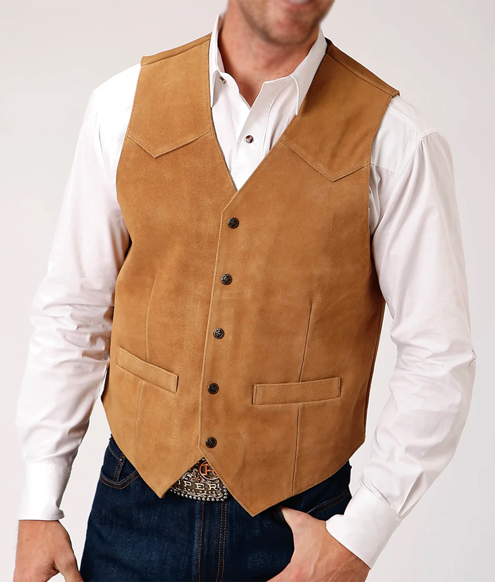 One Day as a Lion Scott Caan Brown Suede Vest