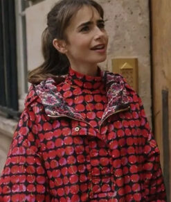Emily In Paris S03 Lily Collins Red Cherries Jacket