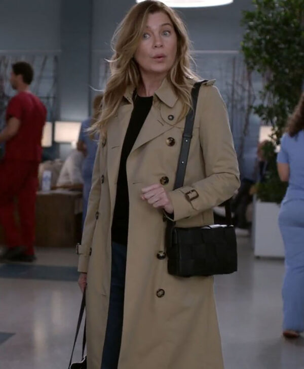 Grey's Anatomy Ellen Pompeo Beige Coat