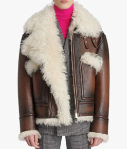 Steve Harvey Brown Shearling Jacket