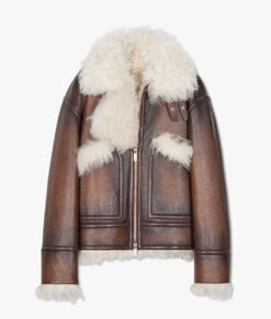 Steve Harvey Brown Shearling Jacket
