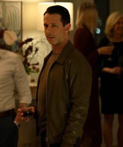 Succession Jeremy Strong Olive Green Leather Jacket