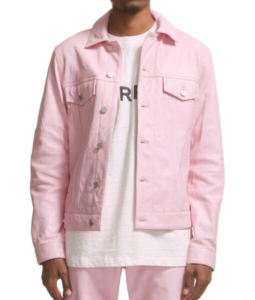 The View - Chris Ludacris Pink Leather Buttoned Jacket