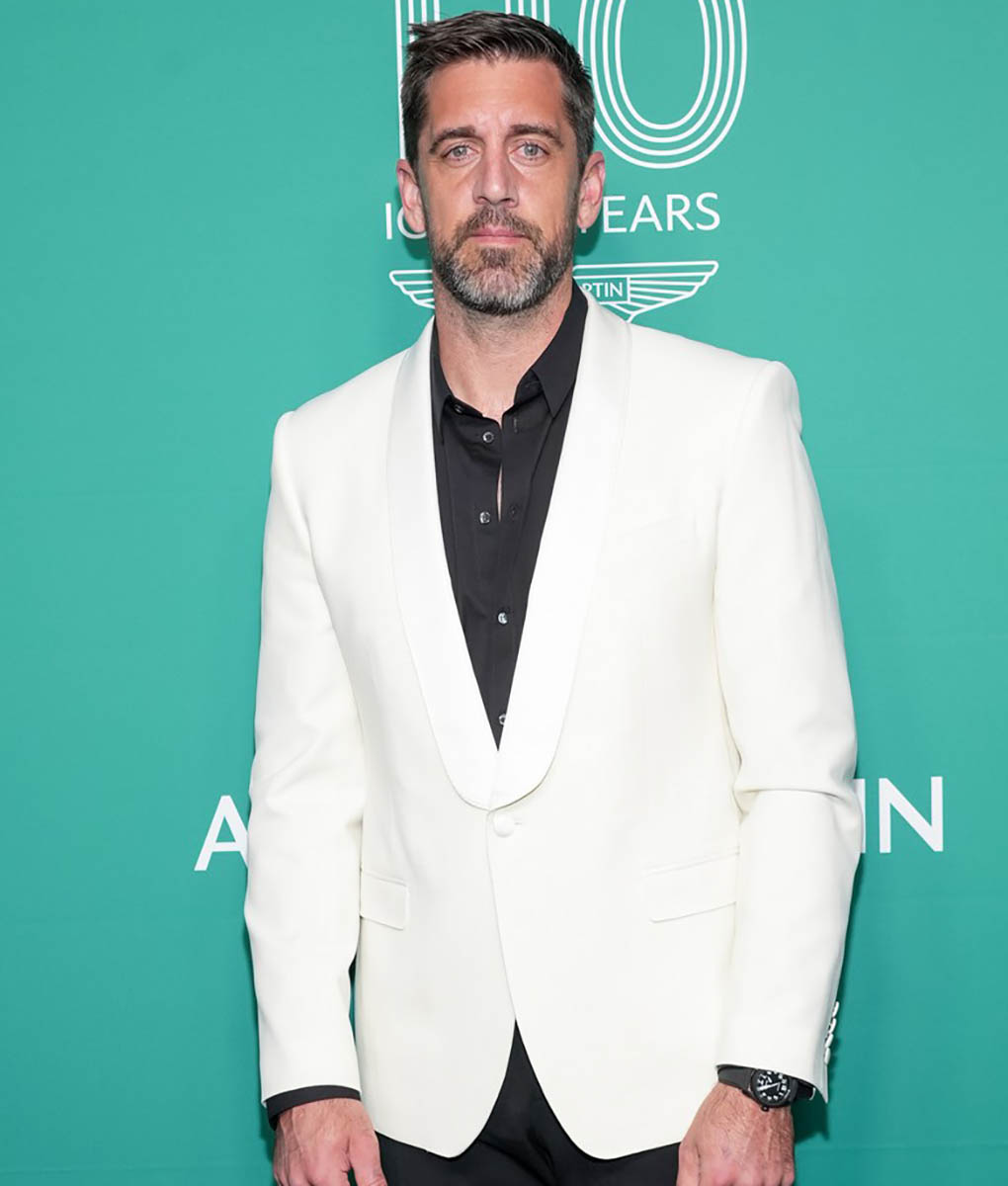 Aaron Rodgers AM Opening Event White Blazer