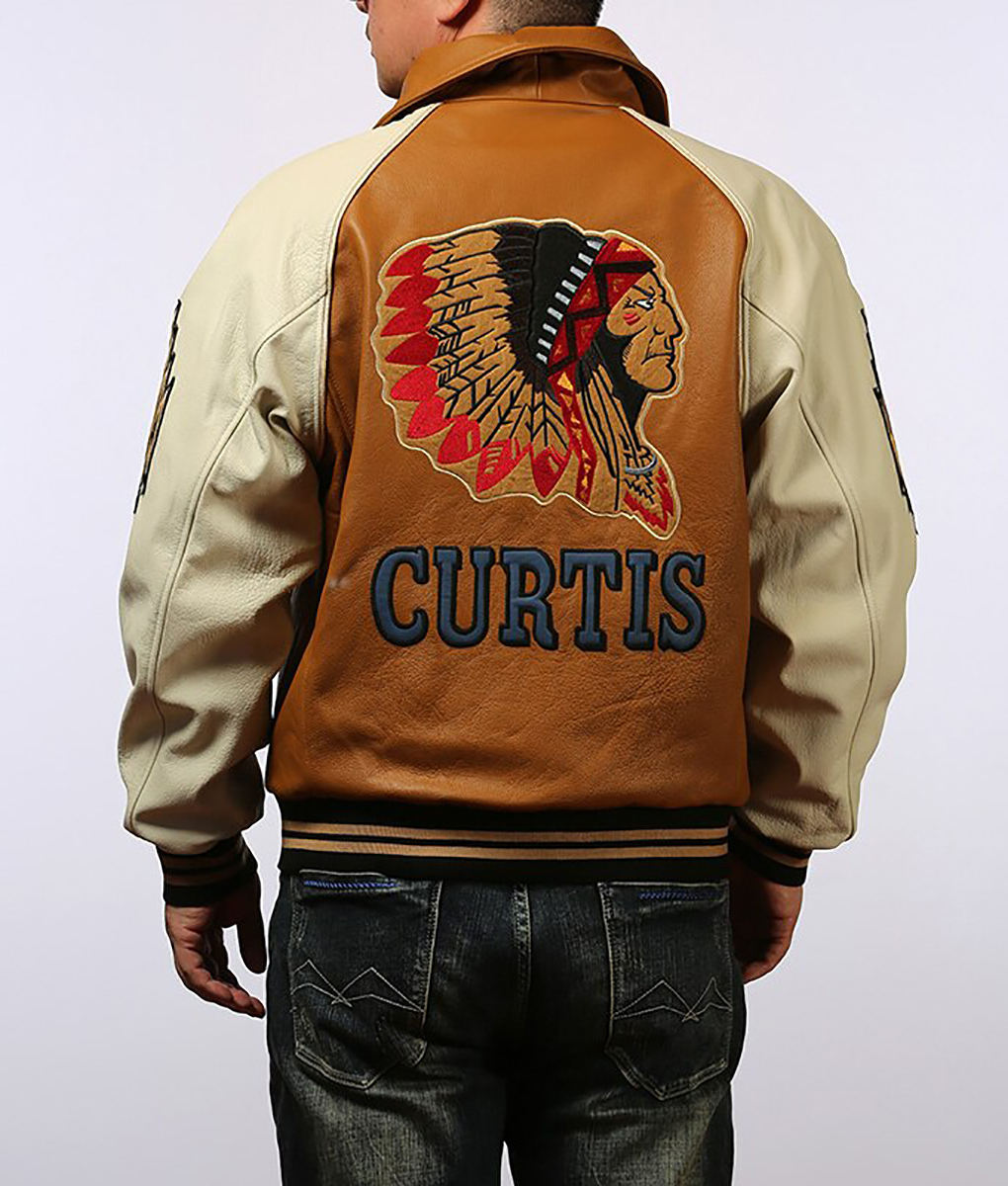 Big Chief Curtis Letterman Brown Varsity Jacket