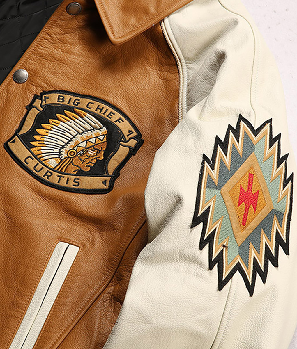 Big Chief Curtis Letterman Brown Varsity Jacket