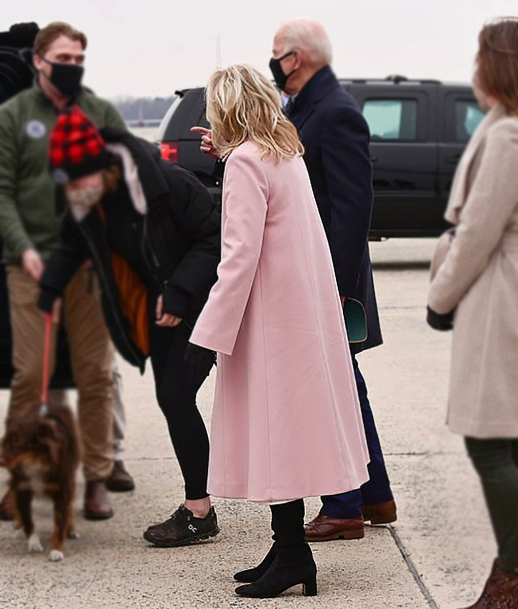Jill Biden Pink Wool Coat