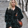 Lady Gaga Coat - Joker: Folie a Deux Lady Gaga Velvet Coat | Women's Velvet Coat - Front View