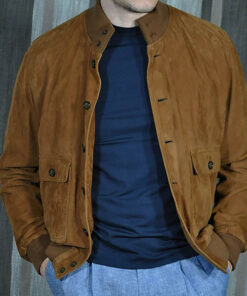 Men Nick Cage Brown Suede Jacket - Clearance Sale