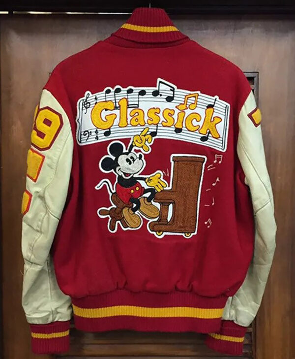 Mickey Mouse Red Varsity Jacket