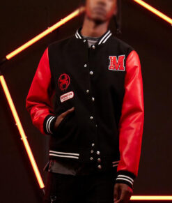 Spider-Man Across the Spider-Verse Miles Black Varsity Jacket
