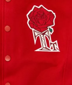Teyana Red Varsity Jacket-logo