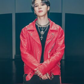 VIBE - BTS Jimin Red Biker Jacket