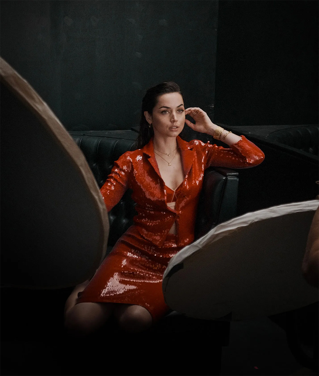 Vanity Fair 2023 Cover Ana De Armas Red Sequin Blazer