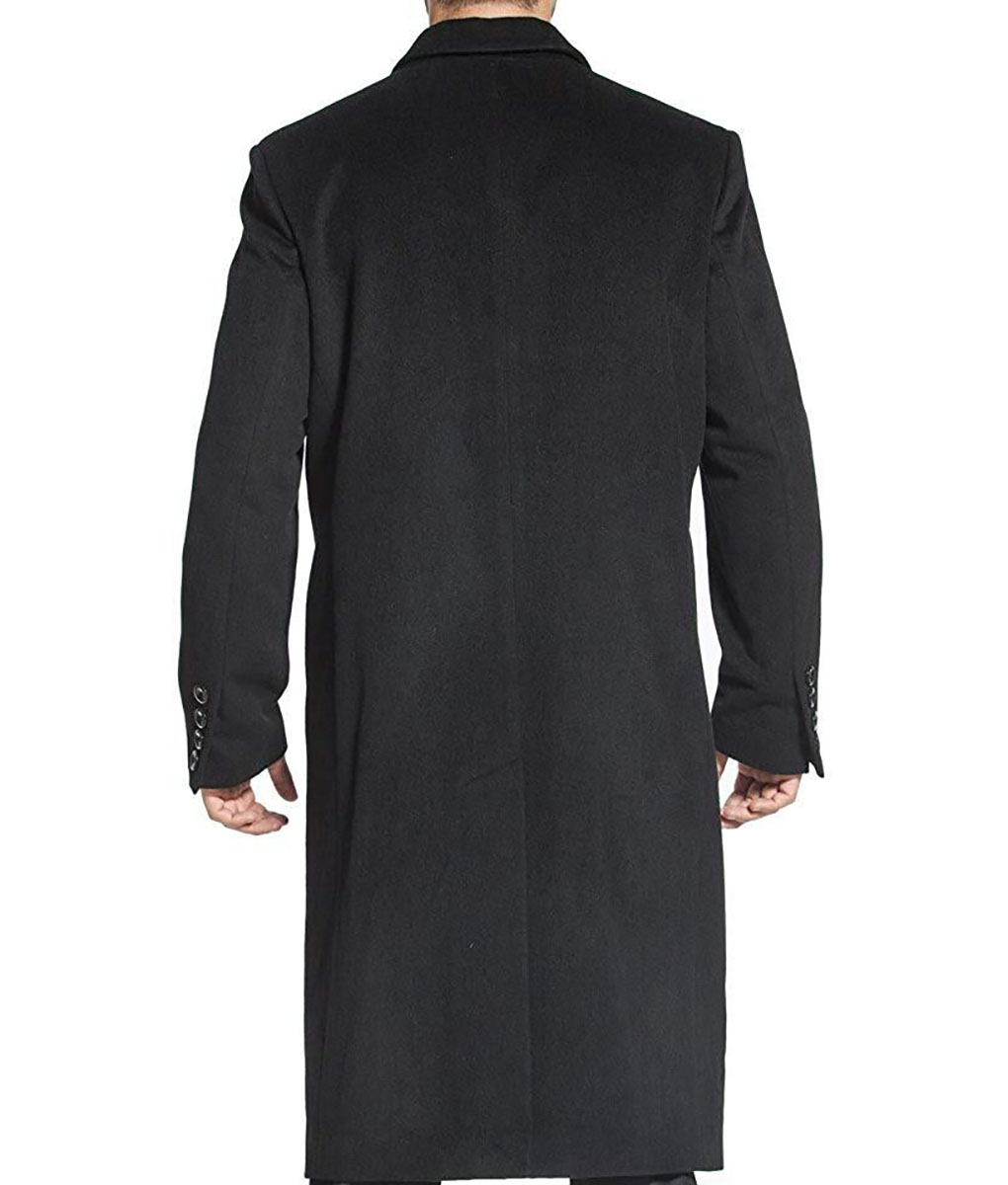 Anderson Mens Black Wool Long Coat
