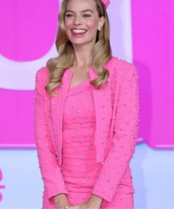Barbie Premiere Margot Robbie Pink Cropped Jacket