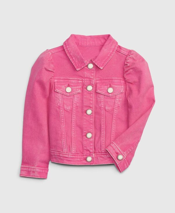 Barbie Puff Sleeves Pink Denim Jacket