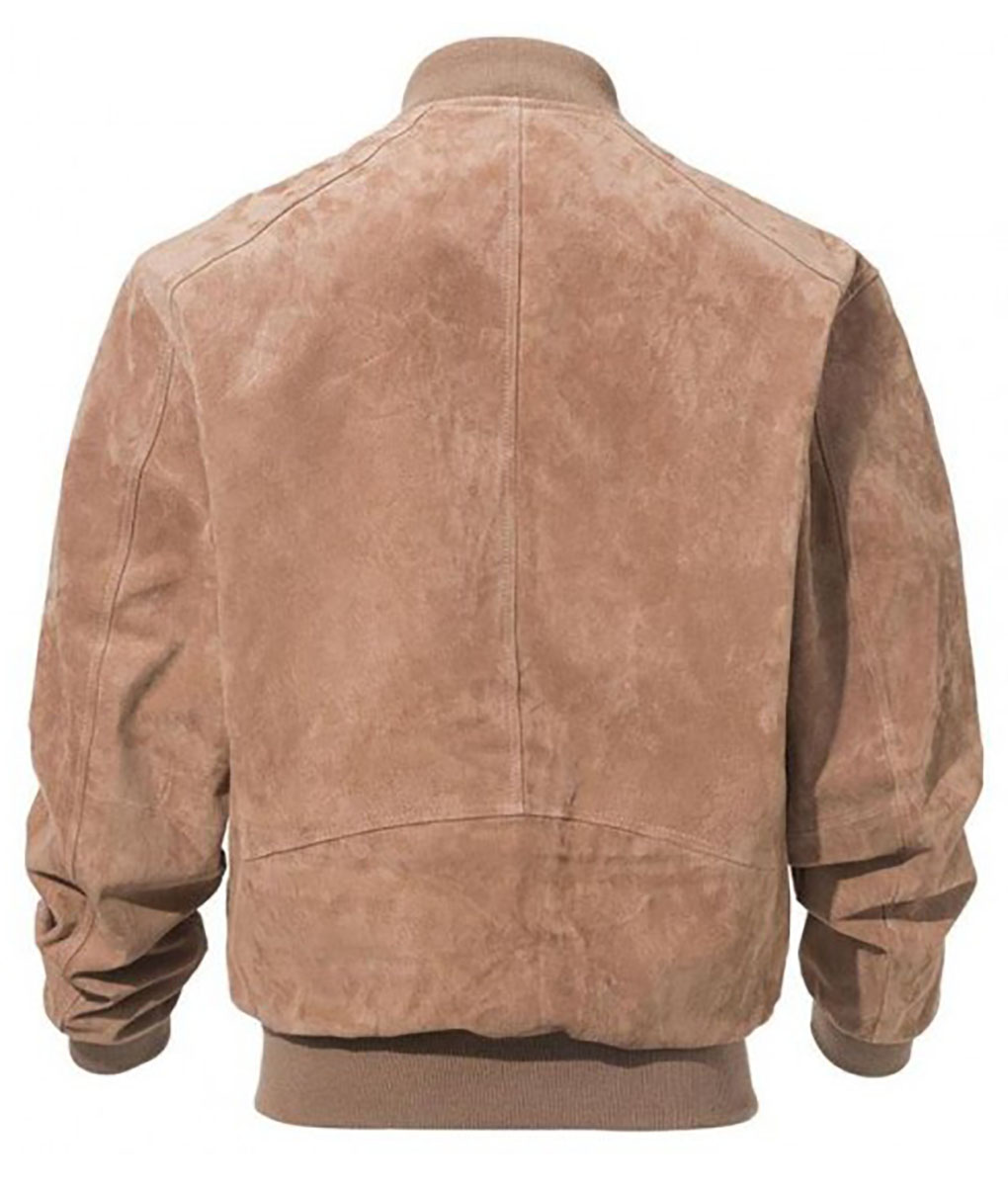 Donald Mens Suede Leather Bomber Jacket