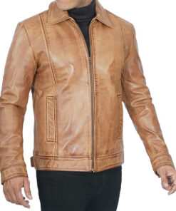 Harry Mens Brown Vintage Leather Jacket