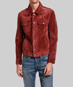 Jason Momoa Suede Leather Jacket-Front View