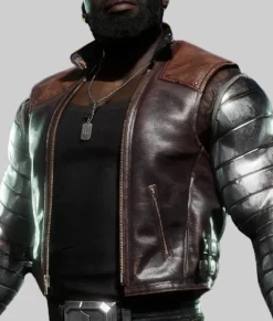 Jax Mortal Kombat Brown Zipper Vest-Side View