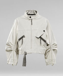 Selena Gomez White Cropped Jacket