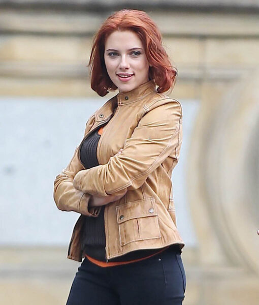 The Avengers Scarlett Johansson Brown Jacket