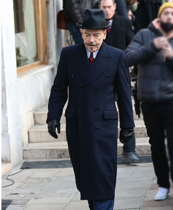 A Haunting in Venice Kenneth Branagh Blue Long Coat